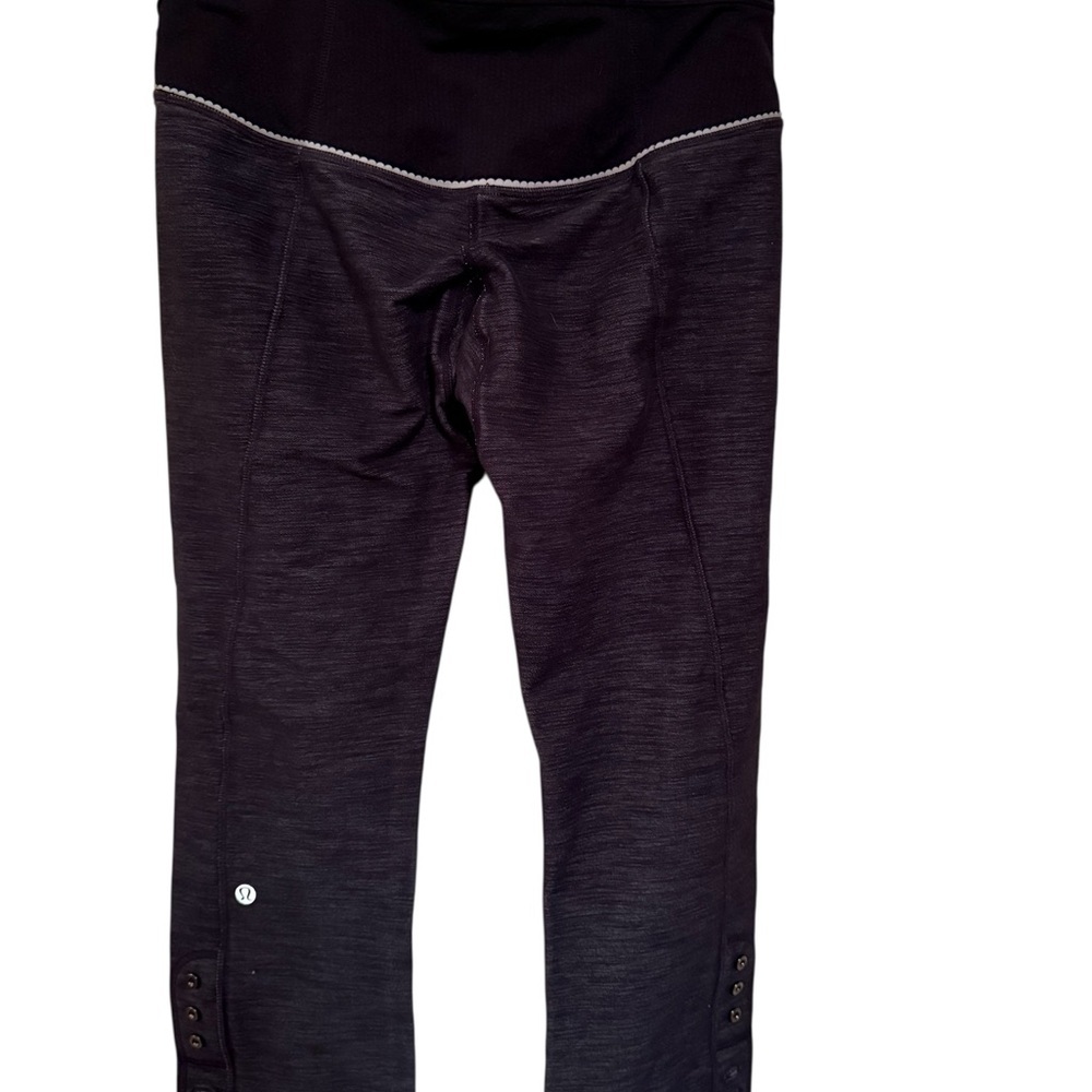 Lululemon Ride On Crop Gray Denim Legging Pants Scallop Edge Size 6 - Picture 2 of 4